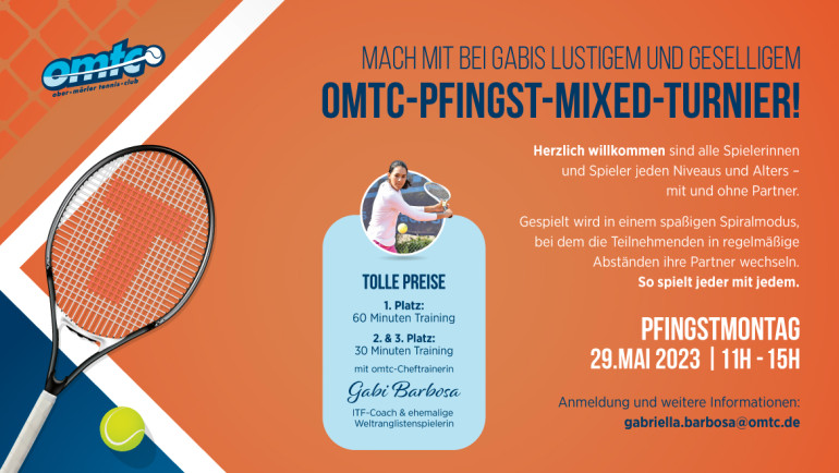 Tennis-Mixed-Turnier an Pfingsten