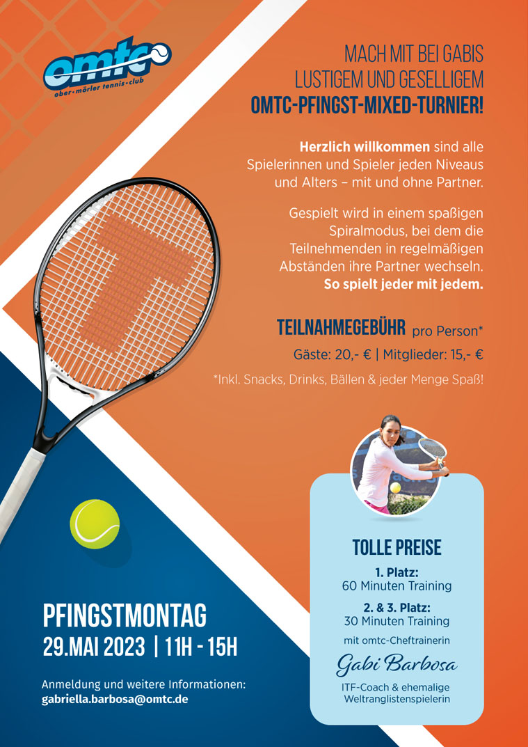 Tennis-Mixed-Turnier an Pfingsten
